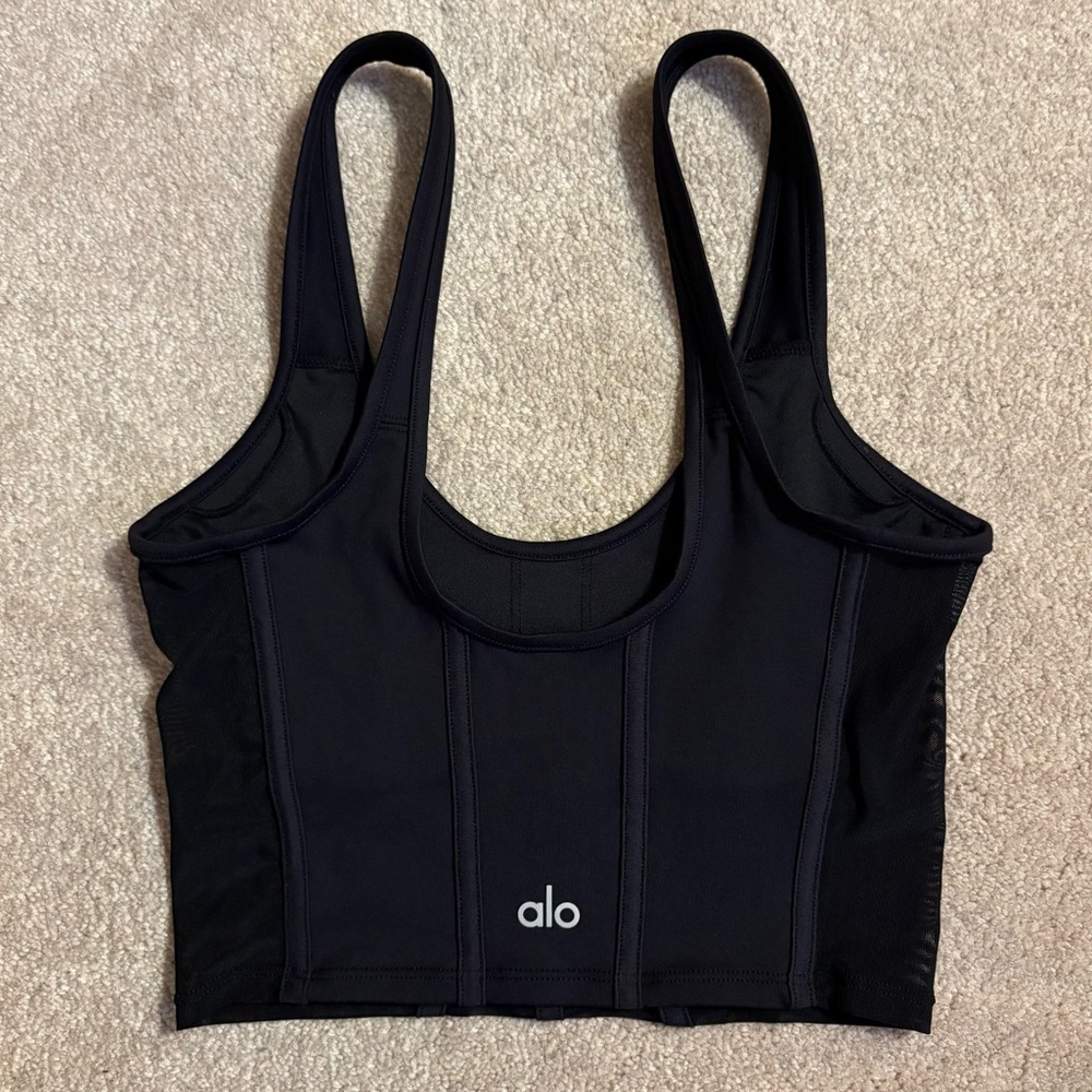 ALO Yoga Airbrush Mesh Corset Tank - Picture 4 of 7